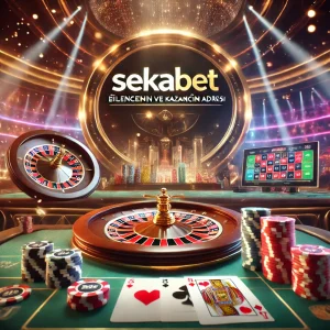 Sekabet tanıtım görseli: casino masası, poker fişleri, rulet çarkı ve modern bahis ekranı.